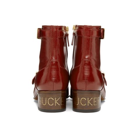 gucci red ebal boots|Gucci high top boots.